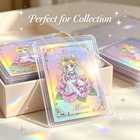 Tarjeta Coleccionable de Anime con Lámina Holográfica Arcoíris a Todo Color, Papel Recubierto Grueso de 400 g/m², Tamaño Personalizado OEM, para Regalo de Fans