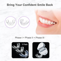 Trois étapes dentition redressement appareil dentaire dents meulage alignement accolades dent orthodontique orthèse bouche garde ensemble