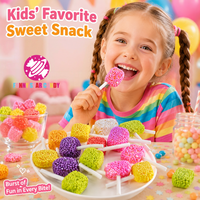 Wholesale Custom Bulk Mini Pearl Sugar Gummies Lollipop Colorful Fruit Flavored Sweet Cluster Soft Gummy Candy