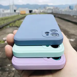 Nuova custodia per telefono di design Cover morbida in Silicone liquido quadrato originale di lusso per iPhone 12 11 Pro Max X XR XS Max 7 8 Plus