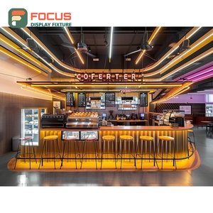 Étagère de présentation de café moderne, haute, ouverte, pour l'espace de vente de grains, avec cadre noir, pour la présentation de produits de café - Product Image 2