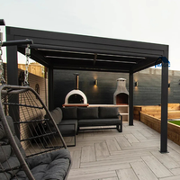 Pergola bioclimatique en aluminium motorisée, intelligente, résistante à la pluie, à toit réglable, pour espaces de vie extérieurs
