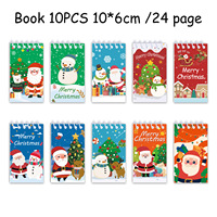 Ensemble de carnets spirales style dessin animé thème Noël, papier 70g, mini-agenda pour étudiants, journal d'écriture portable, vente en gros B2B