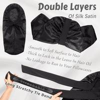 Bonnet en satin de haute qualité, best-seller, avec long lien élastique, grande taille, pour le soin des cheveux, pour dormir, à usage domestique