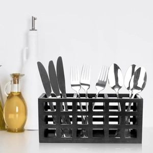 Wooden knife and fork <b>storage</b> <b>box</b>, party chopsticks and spoon <b>storage</b> <b>box</b>, rectangular <b>kitchen</b> cutlery <b>box</b>, restaurant tabletop - Product Image 3
