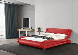 Soggiorno camera da letto set <span class=keywords><strong>L</strong></span> forma di mobili moderni queen size king size letto in vera pelle - Product Image 4