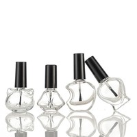 Flacon vide en verre pour vernis à ongles 5ml 10ml 15ml, forme plate, couvercle estampé or, scellé, couleur personnalisée, conteneur pour gels de construction avec pinceau
