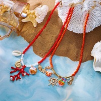 Collier Bohème Polyvalent avec Perles de Riz, Coquillages et Étoiles de Mer pour Femme – Vente en Gros