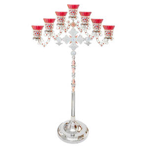 Ht Klaar Voorraad Grote Orthodoxe Kristallen Stenen Kandelaar Met 7 Armen Glazen Beker Voor Kerkdecoratie - Product Image 6