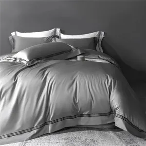 Parure de lit en coton égyptien doux, 1000tc, ensemble de literie de luxe pour king size