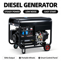 Mini moteur silencieux 5,5 kW monocylindre quatre temps refroidi par air, démarrage électrique 12 V CC, 50 Hz pour usage industriel/commercial/résidentiel