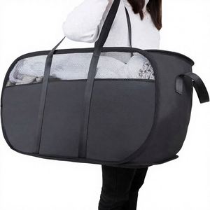 Panier à linge pliable avec poignées robustes, conception pliable facile à ouvrir, idéal pour les dortoirs universitaires, les chambres d'enfants, les voyages et le rangement - Product Image 1