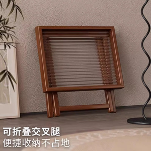 Foldable Bamboo Side <b>Table</b> For Living Room Bedroom Balcony With Tray Top Design - Product Image 3