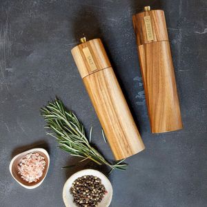 Juego de molinillo de sal y pimienta de cerámica de calidad superior, función Manual para uso doméstico o en Restaurante, colección de molinillo de acacia de madera - Product Image 2
