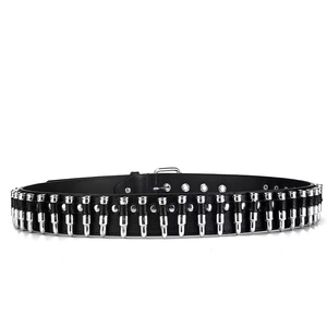 Sabuk Kulit PU Punk Bullet Rivet untuk Pria, Gesper Pin Alloy Keren, Sabuk Pinggang Heavy Duty yang Dapat Disesuaikan untuk Pakaian Rock Street Hip Hop - Product Image 3