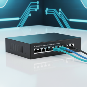 สวิตช์ POE 8 พอร์ต 100Mbps +2 พอร์ตอัปลิงค์ 1000Mbps กำลังไฟ 120W พร้อมพาวเวอร์ซัพพลายในตัว วัสดุพลาสติก รองรับ VLAN ระยะ 100 ม./250 ม. แบบไร้สาย - Product Image 4