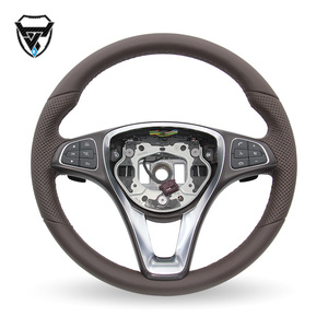 Volant modifié en cuir marron pour Mercedes Benz C GLC E S CLS <span class=keywords><strong>AMG</strong></span> Zc-213-p1 - Product Image 1