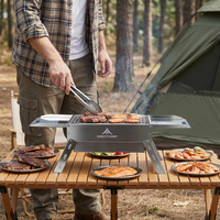 Fabricant de grills BBQ aux États-Unis, grill portable de table au charbon de bois, acier inoxydable, pliable, fournisseur OEM
