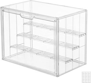 Acrylic 3-Tier Figure Display Case for Collectibles 2 Movable Plates <b>Clear</b> Modern Design 660x470x480mm 10kg Load Capacity - Product Image 1