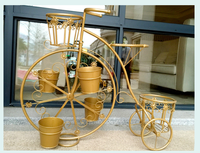 Schmiedeeiserner Fahrrad-Blumenständer Hochzeitsdekoration Kreativer Blumentopf für Draußen Hof-Garten-Ornament Balkon-Bodenständer