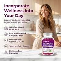 Gummies de mousse de mer Pureon OEM/ODM avec vitamine C, zinc et baies d'églantier pour stimuler le système immunitaire – Complément alimentaire