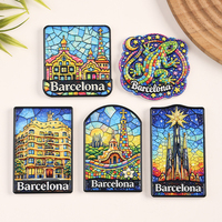 Aimant de réfrigérateur en résine de haute qualité, motif mosaïque Sagrada Familia de Barcelone, Espagne, pour décoration intérieure – Vente chaude