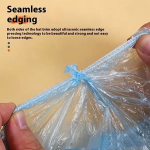 Bonnet de douche jetable transparent en PE pour adulte, réglable, épaissi, imperméable, élastique, écologique, pour spa et soins capillaires - Product Image 4