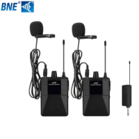 Harga Diskon Mikrofon Lavalier Universal 2 Kanal W15-2L Pro UHF Nirkabel untuk Gereja, Pengajaran, Konferensi