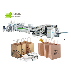 Sheet Feeding Kraft Brown Paper Bag Printing Making Machine Fully Automatic Machine Manufacture Paper Bag Make Paper