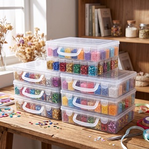 Caja de almacenamiento de arte de uñas mini a prueba de polvo, organizador de pedrería y abalorios para manicura, estuche para pequeños accesorios. - Product Image 3