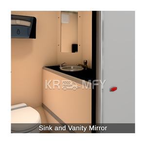 Luxury 2 Stall Outdoor <b>Portable</b> <b>Toilet</b> Trailer for Camping Apartments Office Buildings Eco-Friendly & Durable - Product Image 2