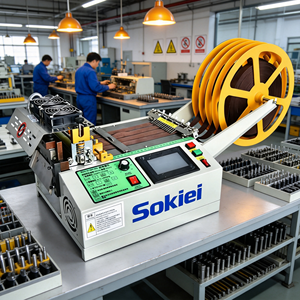Machine de découpe industrielle à chaud/froid pour sangles, coupeur multi-sangles haute vitesse pour nylon, polyester, élastiques et matériaux de ceintures - Product Image 1
