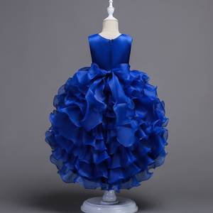 Little Queen Flower Short Satin Children's Dance Princes Party Kids Girl Dress - Product Image 3