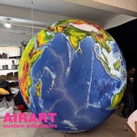 Ballon gonflable de la Terre avec souffleur, globe terrestre gonflable avec éclairage LED