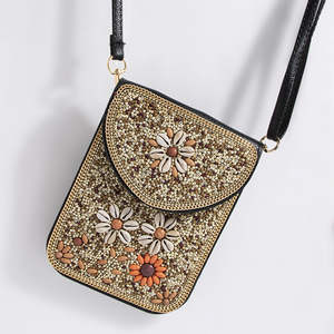 Groothandel Bohemian Stijl Kraal Shell Bloem Prachtige Pu Reis Enkele Schoudertas Crossbody Magnetische Gesp Damestas - Product Image 3
