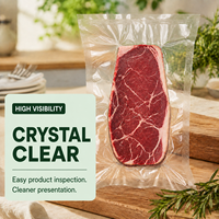 Sacs sous vide en gros, qualité alimentaire PE PA 160 microns, pochettes anti-perforation gaufrées pour viande fraîche et volaille en supermarché