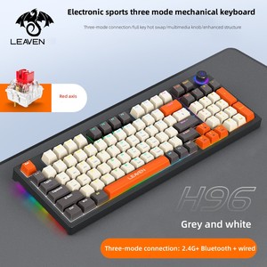 LEAVEN H96 Três Modo Teclado Mecânico Hot Swapable Custom RGB Gaming Teclado Sem Fio - Product Image 3
