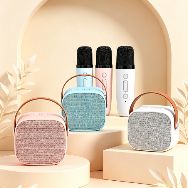 Portable Mini Karaoke Machine BT Speaker with Wireless Microphone Music Player Toy Gifts for Kids