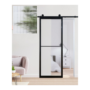 Portes de grange <span class=keywords><strong>en</strong></span> <span class=keywords><strong>verre</strong></span> opaques de style français <span class=keywords><strong>Porte</strong></span> de grange <span class=keywords><strong>coulissante</strong></span> <span class=keywords><strong>en</strong></span> métal avec <span class=keywords><strong>verre</strong></span> trempé - Product Image 4