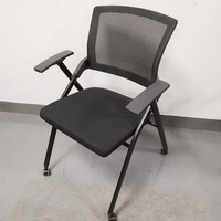 Chaise de bureau pour étudiant d'église chaise de réunion de formation de conférence en tissu maillé avec bloc-notes avec tablette chaises pliantes pour événements