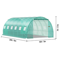 Grand tunnel polyvalent commercial 6x3x2m pour culture de légumes, certifié CE, en PE vert, avec système d'irrigation goutte-à-goutte en acier 19-25mm en option et fenêtre de ventilation enroulable