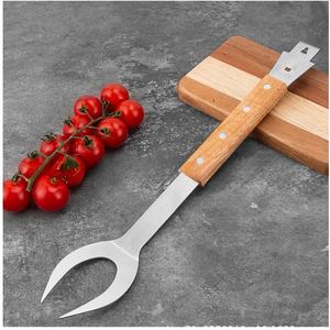Outils de barbecue d'extérieur 2 en 1, <span class=keywords><strong>pelle</strong></span> avec fourchette, fabricants, fourchette à manche en <span class=keywords><strong>bois</strong></span>, <span class=keywords><strong>pelle</strong></span>, clip, combinaison barbecue - Product Image 4