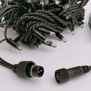 Luces de carámbanos blancas cálidas con efecto cascada, cable de PVC negro IP65 de 10 m, decoración navideña y de Halloween para exteriores, longitud personalizada - Product Image 3