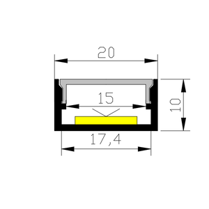 LED Aluminium Ingebouwde Lineaire LED Verlichtingssysteem <span class=keywords><strong>2026</strong></span> Aluminium Profielen Frameconstructie After-sales & Maatwerk Services 20*10 mm - Product Image 3