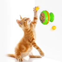 Jouet interactif pour chat avec balle rotative à ressort et ventouse multifonction fantaisie pour animaux de compagnie, avec herbe à chat