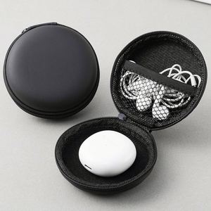 Étui de protection en cuir PU noir avec fermeture éclair pour écouteurs, chargeur et câble de données - Petit étui portable à usage spécial - Product Image 5