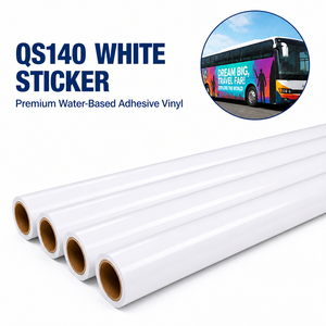 Rouleau de vinyle imprimable en gros, film PVC auto-adhésif à base d'eau avec colle blanche <span class=keywords><strong>pour</strong></span> covering automobile et matériaux de signalisation extérieure OEM - Product Image 1