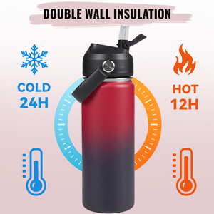 Ensemble de 4 bouteilles isothermes à double paroi de 18 oz, sans BPA, anti-fuite, antidérapantes, gardent le froid pendant 24 heures - Product Image 4