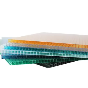 Transparent Sheets Sun Protection Hoja De Policarbonato 6mm 2 Layer Clear Polycarbonate Sheets For Green House