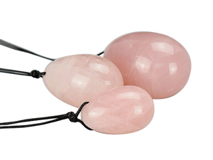 En gros 3 pcs/ensemble sexe jouet oeufs, sculpté de quartz rose naturel yoni oeufs pour l'exercice de kegel - Product Image 5